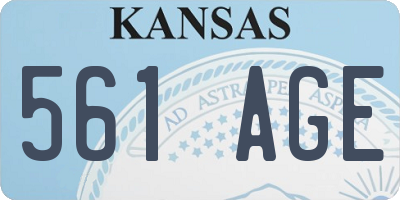 KS license plate 561AGE