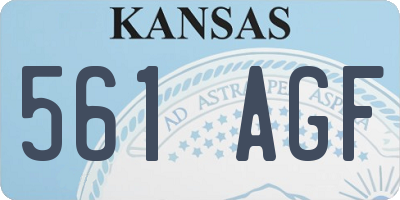 KS license plate 561AGF