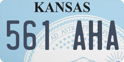 KS license plate 561AHA