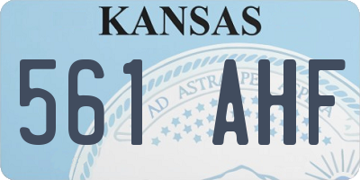 KS license plate 561AHF