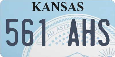 KS license plate 561AHS