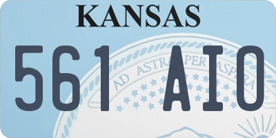 KS license plate 561AIO