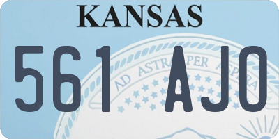 KS license plate 561AJO