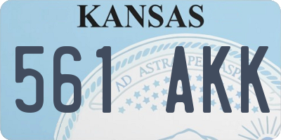 KS license plate 561AKK
