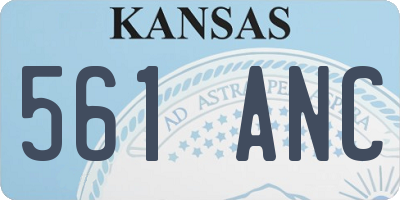 KS license plate 561ANC