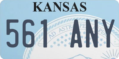 KS license plate 561ANY