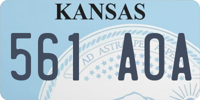 KS license plate 561AOA