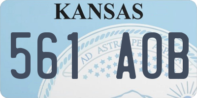 KS license plate 561AOB