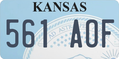 KS license plate 561AOF