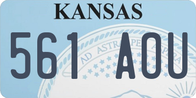 KS license plate 561AOU