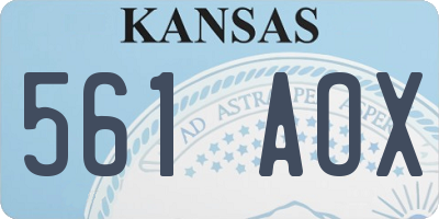 KS license plate 561AOX