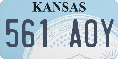 KS license plate 561AOY