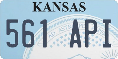 KS license plate 561API