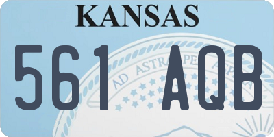 KS license plate 561AQB