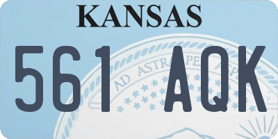 KS license plate 561AQK