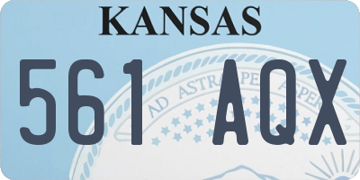 KS license plate 561AQX