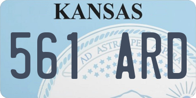 KS license plate 561ARD