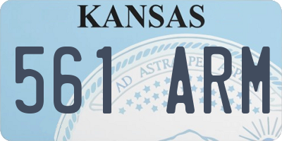 KS license plate 561ARM