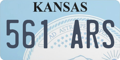 KS license plate 561ARS