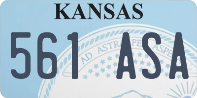KS license plate 561ASA
