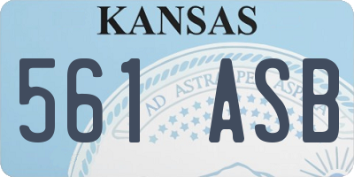KS license plate 561ASB
