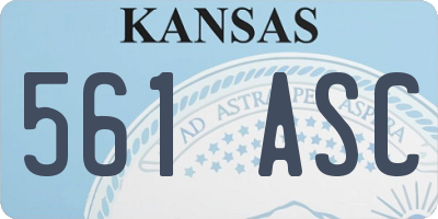 KS license plate 561ASC