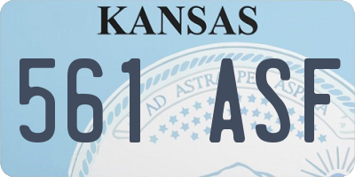 KS license plate 561ASF