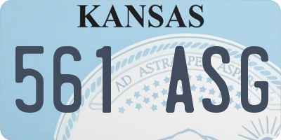 KS license plate 561ASG