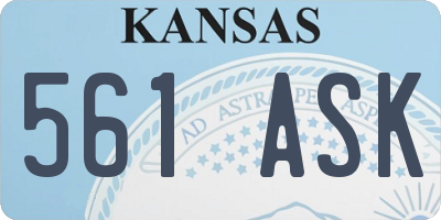 KS license plate 561ASK