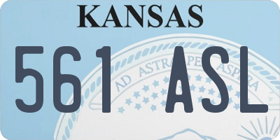 KS license plate 561ASL