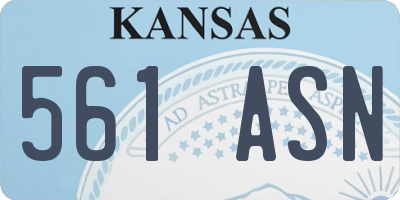 KS license plate 561ASN