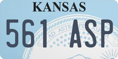 KS license plate 561ASP