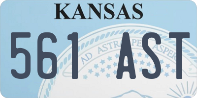 KS license plate 561AST