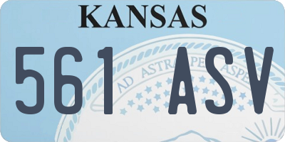 KS license plate 561ASV