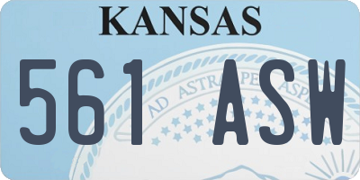 KS license plate 561ASW
