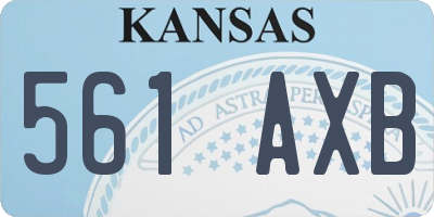KS license plate 561AXB