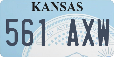 KS license plate 561AXW