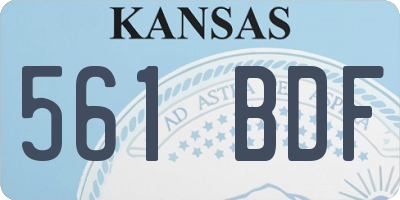 KS license plate 561BDF