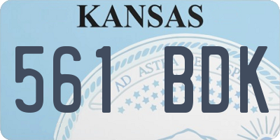 KS license plate 561BDK