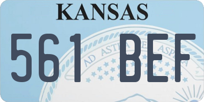 KS license plate 561BEF