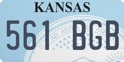 KS license plate 561BGB