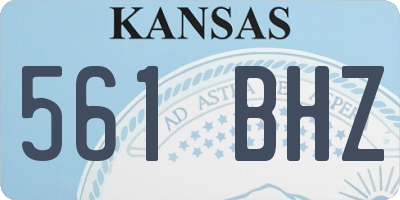 KS license plate 561BHZ