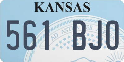 KS license plate 561BJO