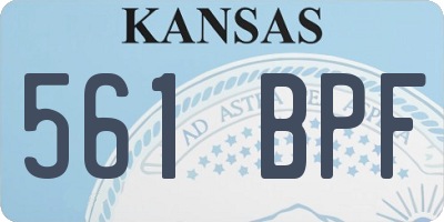 KS license plate 561BPF