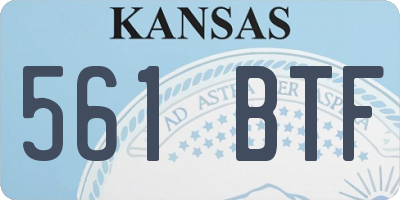 KS license plate 561BTF