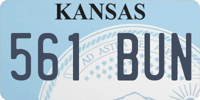 KS license plate 561BUN