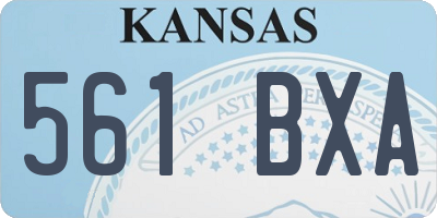KS license plate 561BXA