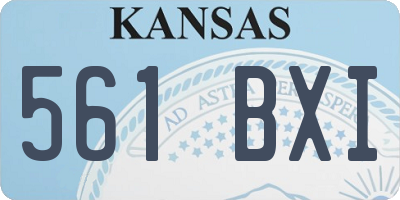 KS license plate 561BXI