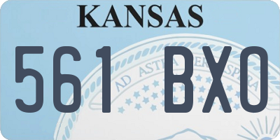 KS license plate 561BXO