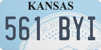 KS license plate 561BYI